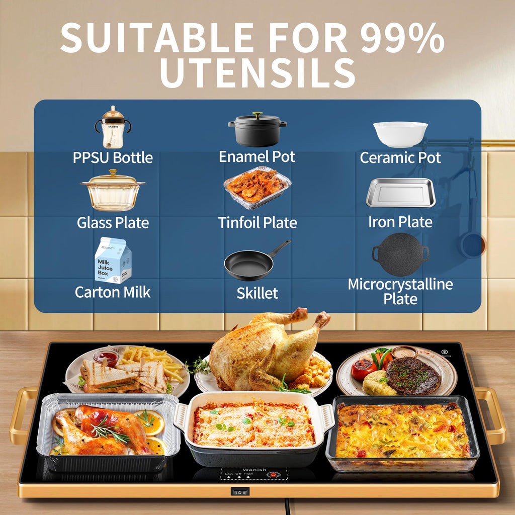 🔥 XXL elektrisk värmebricka – Håll dina rätter varma längre